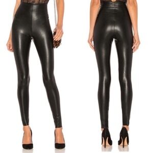 Commando Faux Leather Perfect Control Legging In Black Large